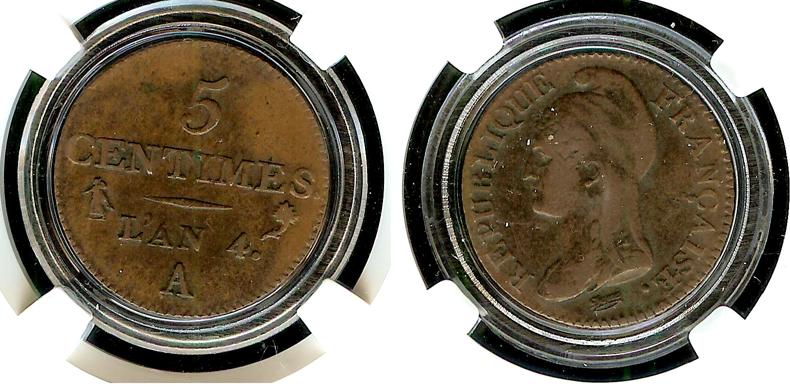 5 centimes Dupré, petit module 1796 Paris TTB